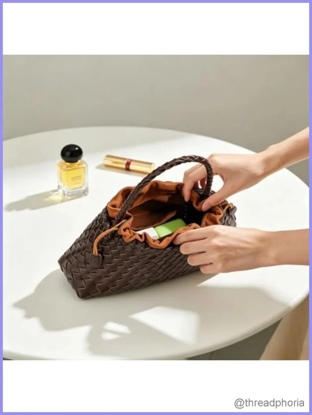 Vegan Leather Woven Hobo Shoulder Tote Bag